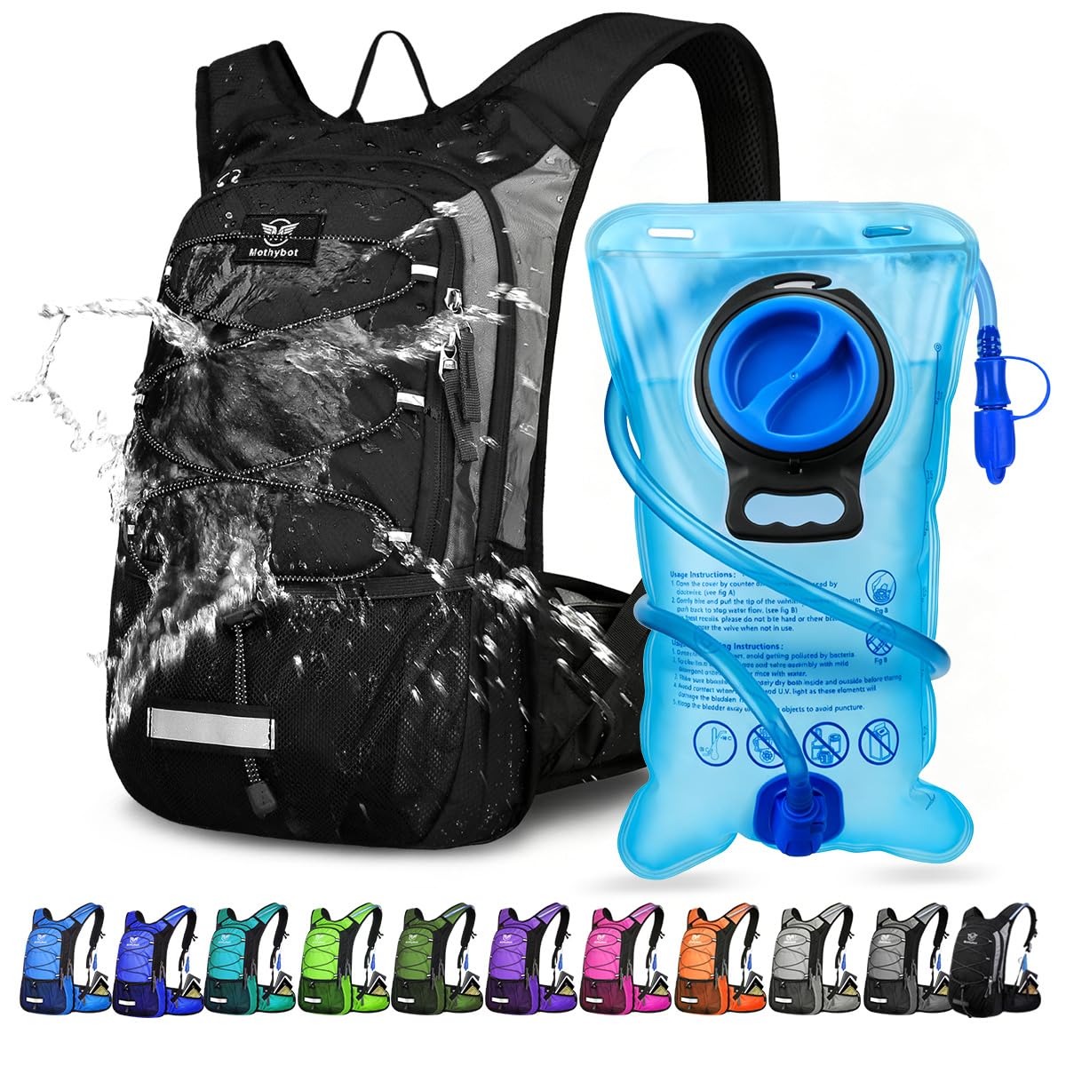 3L Insulated Hydration Backpack with Leakproof Bladder