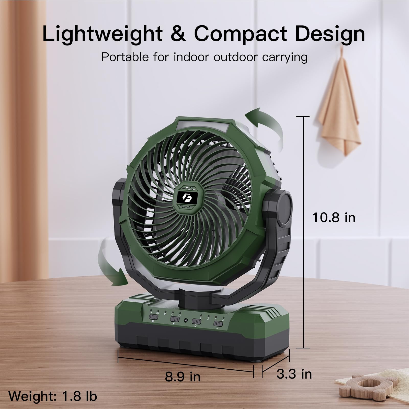 FRIZCOL 3-in-1 Camping Fan - Portable Fans Rechargeable - 24000mAh Battery Powered Fan with Light & Remote for Indoor, Outdoor, Tent, Travel, Fishing, Jobsite, Gifts for Men Dad Him
