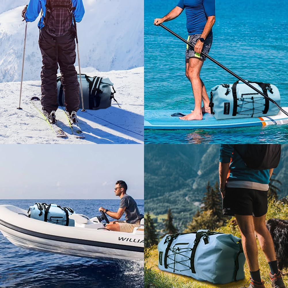 Lanedo 80L Dry Bag Large Waterproof Bag Roll-Top Heavy Duty Fishing Duffel Bag with Durable Straps & Handles for Kayaking Paddle boarding Boating Rafting Fishing