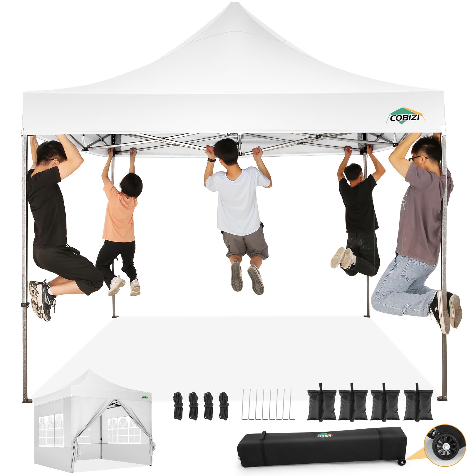 COBIZI Heavy Duty Pop up Canopy Tent with Sidewalls Commercial Canopy