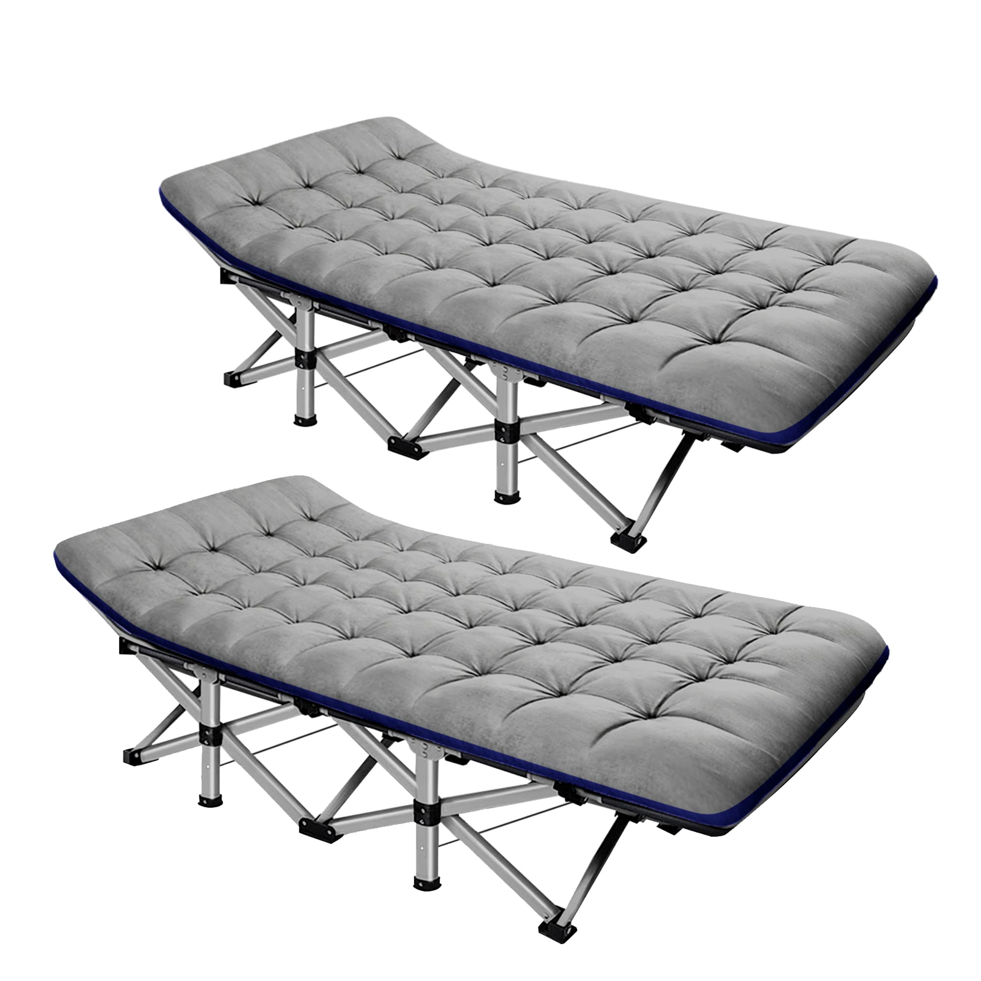 Heavy-Duty Folding Camping Cot with Mat for Adults