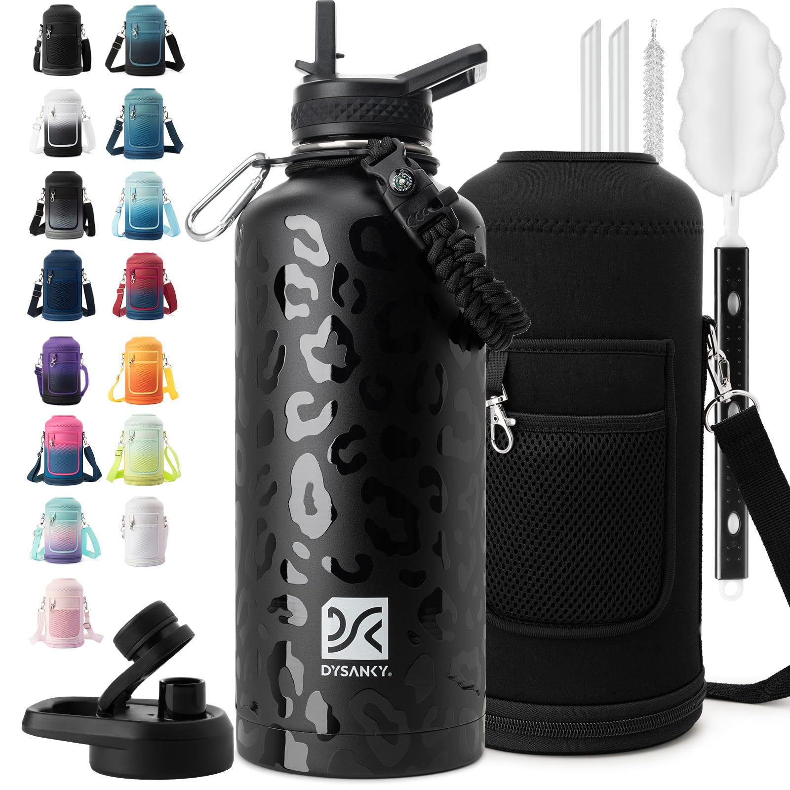 DYSANKY Insulated Water Bottle 32, 40, 64,87, 128 OZ - Multiple Insulation Vacuum Sealed - Portable Sports Metal Water Jug for Outdoor Adventure