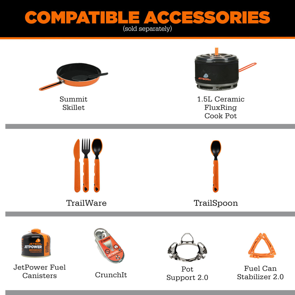 Jetboil TrailCook 1.2L Camping and Backpacking Stove Cooking System with Adjustable Heat Control, New for 2026
