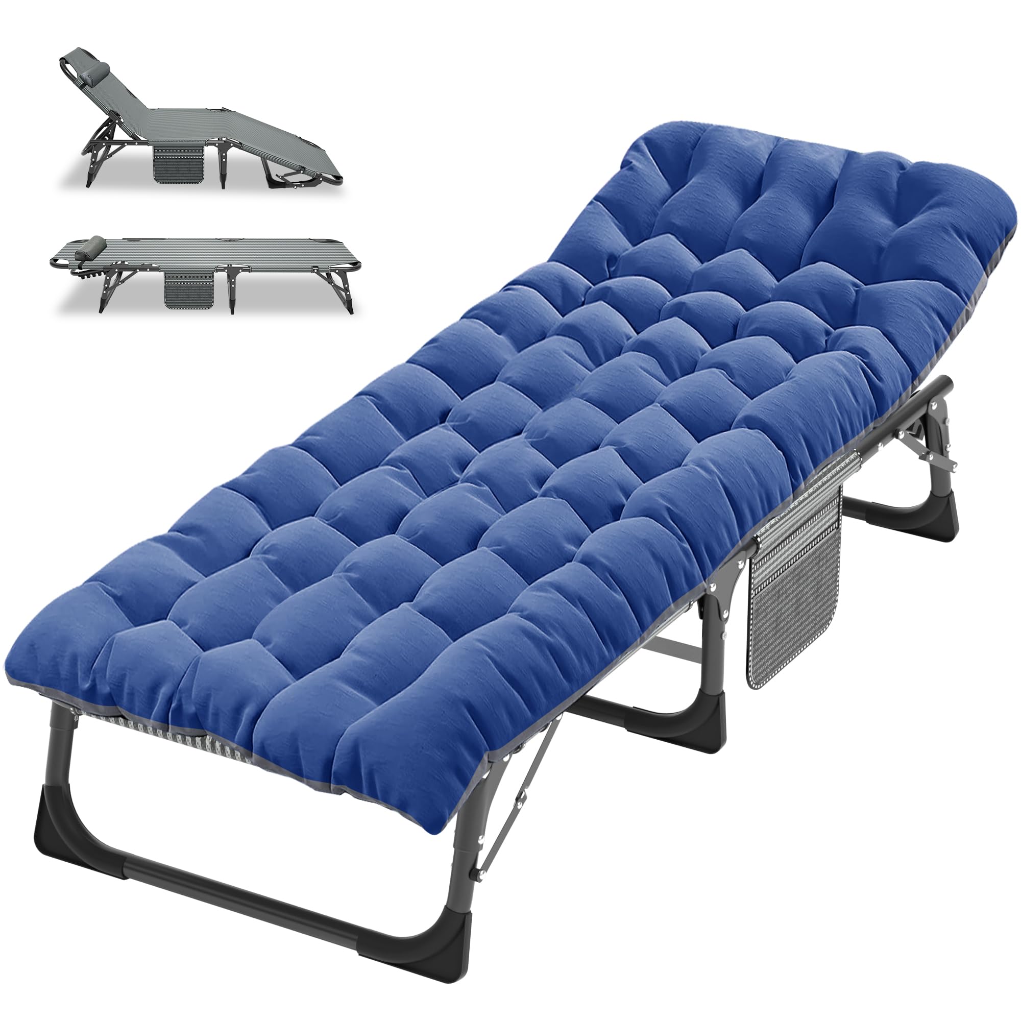 Heavy-Duty Folding Camping Cot with Mat for Adults