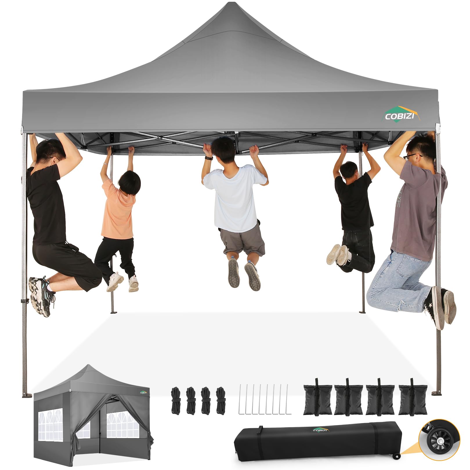 COBIZI Heavy Duty Pop up Canopy Tent with Sidewalls Commercial Canopy