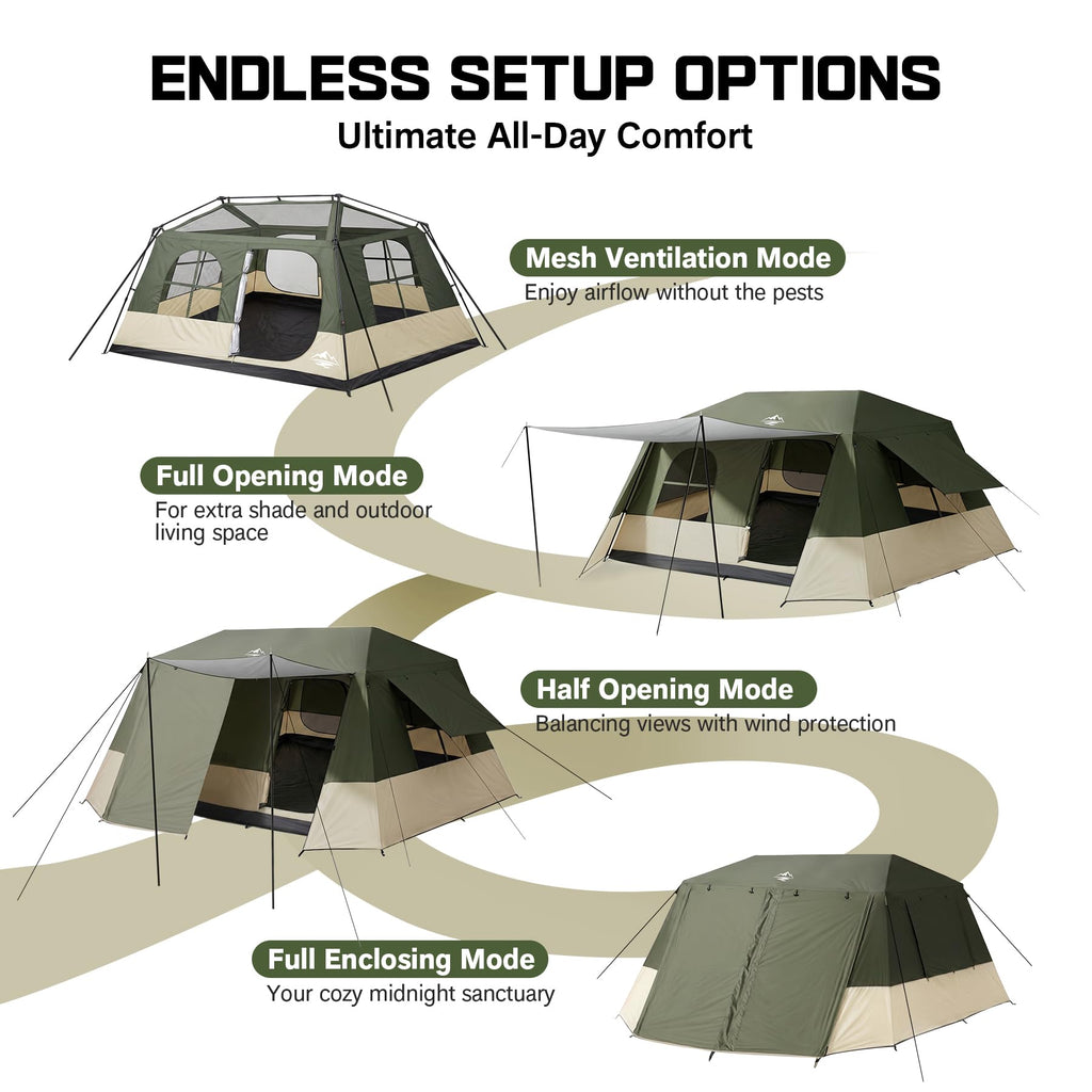 Camping Tent 6 Person Instant Tents - Cabin Tent Easy Setup in 60S with Full Rainfly,Waterproof & Windproof Spacious Breathable Portable with Carry Bag, Large Cabin Tents for Family Camping