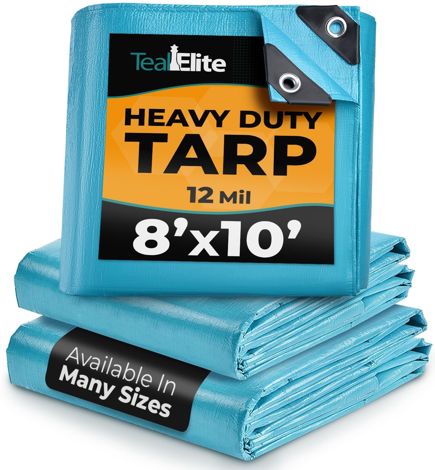 Heavy Duty Tarp – Waterproof, 12mil Thick Tarp Cover - UV Resistant, Rip & Tear Proof with Metal Grommets – Multipurpose Use for Camping, Tent, Boat, RV, Car