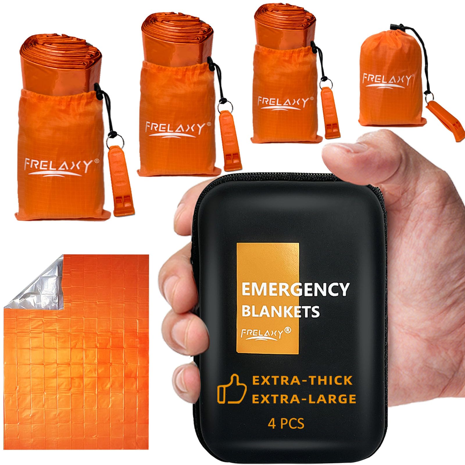 Frelaxy Emergency Blanket, Extra Thick Large Space Blankets