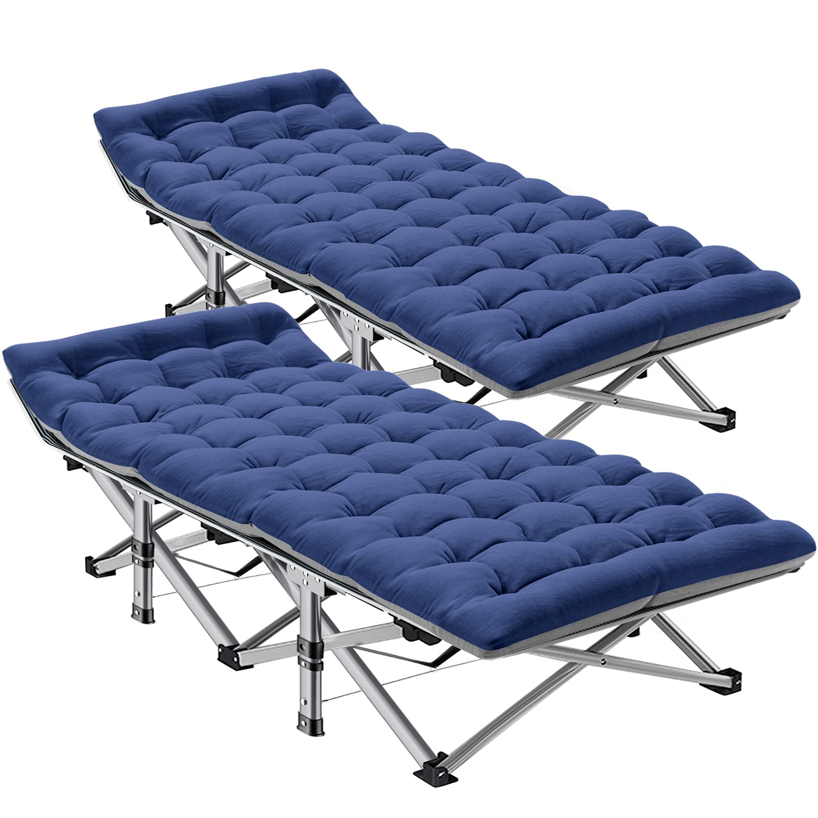 Heavy-Duty Folding Camping Cot with Mat for Adults