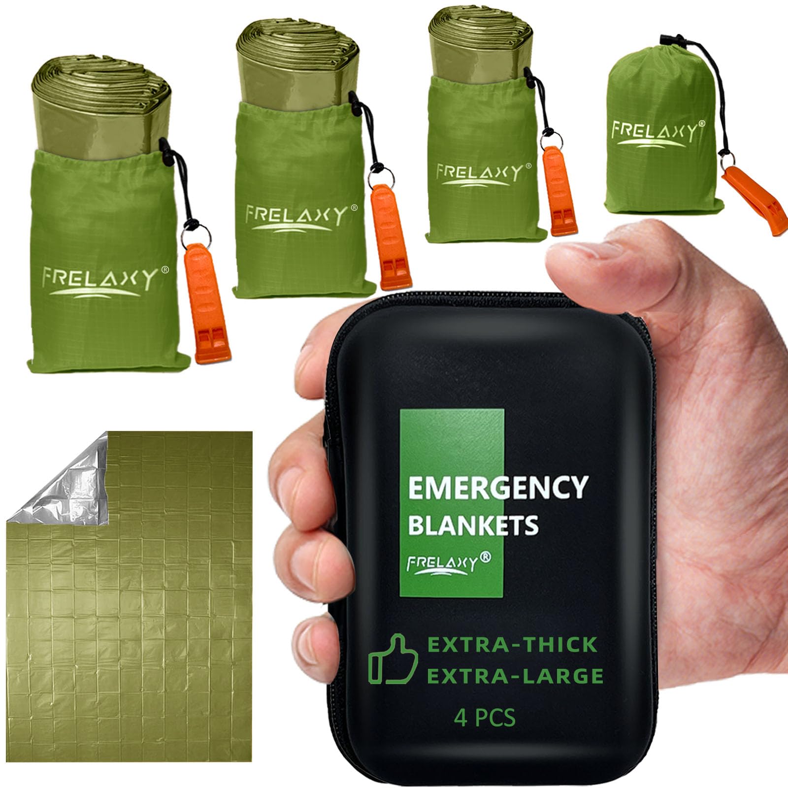 Frelaxy Emergency Blanket, Extra Thick Large Space Blankets