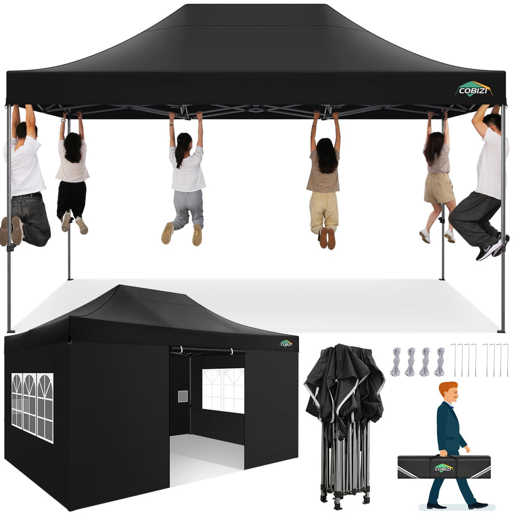 COBIZI Heavy Duty Pop up Canopy Tent with Sidewalls Commercial Canopy