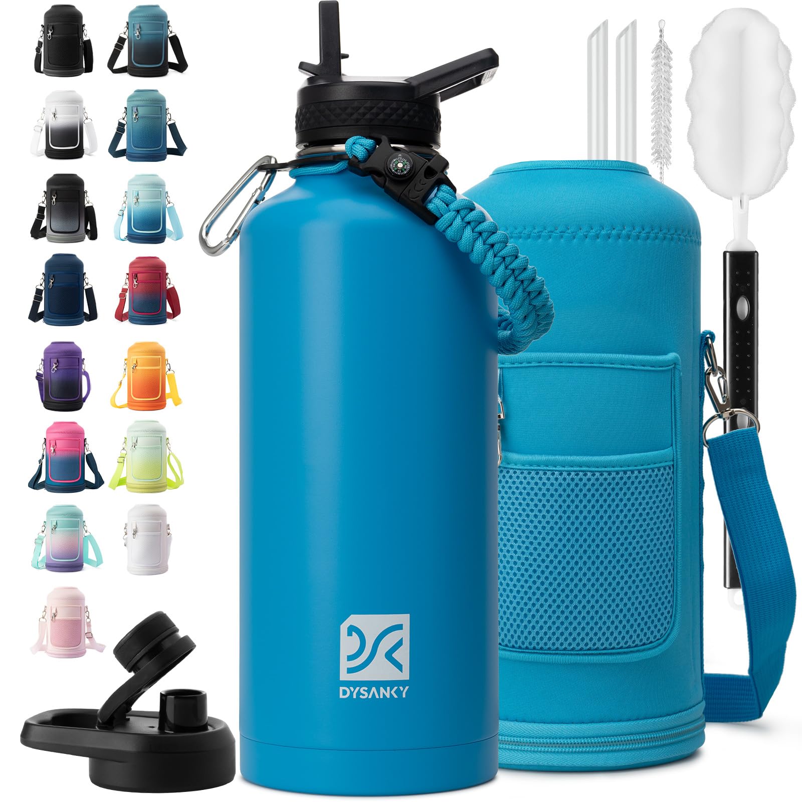 DYSANKY Insulated Water Bottle 32, 40, 64,87, 128 OZ - Multiple Insulation Vacuum Sealed - Portable Sports Metal Water Jug for Outdoor Adventure