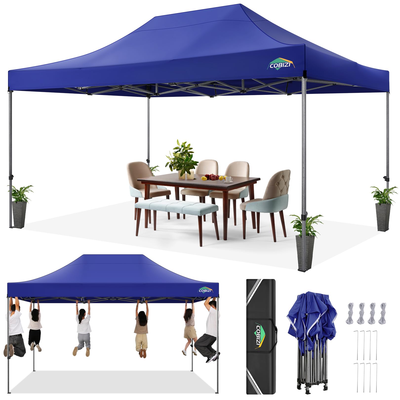 COBIZI Heavy Duty Pop up Canopy Tent with Sidewalls Commercial Canopy