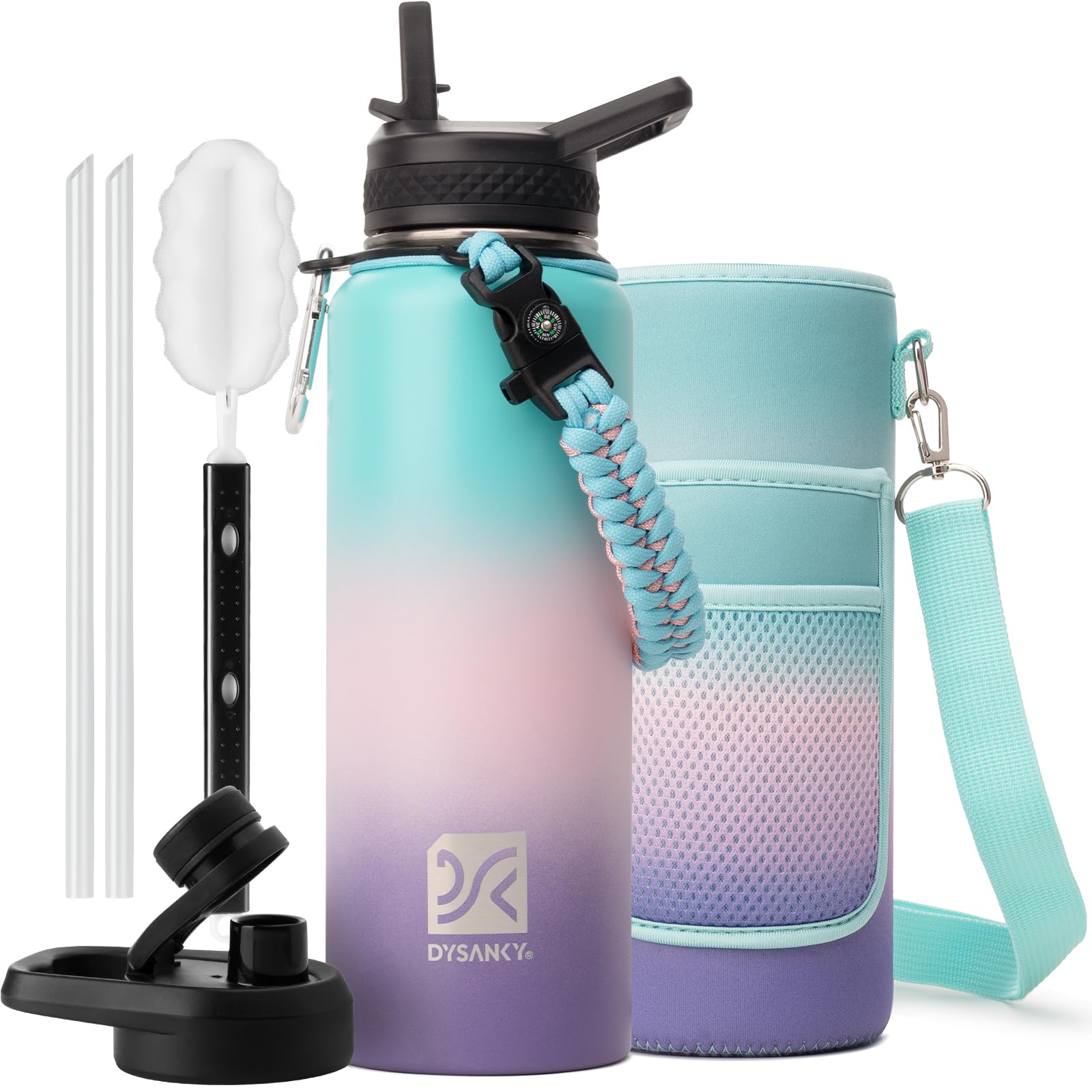 DYSANKY Insulated Water Bottle 32, 40, 64,87, 128 OZ - Multiple Insulation Vacuum Sealed - Portable Sports Metal Water Jug for Outdoor Adventure