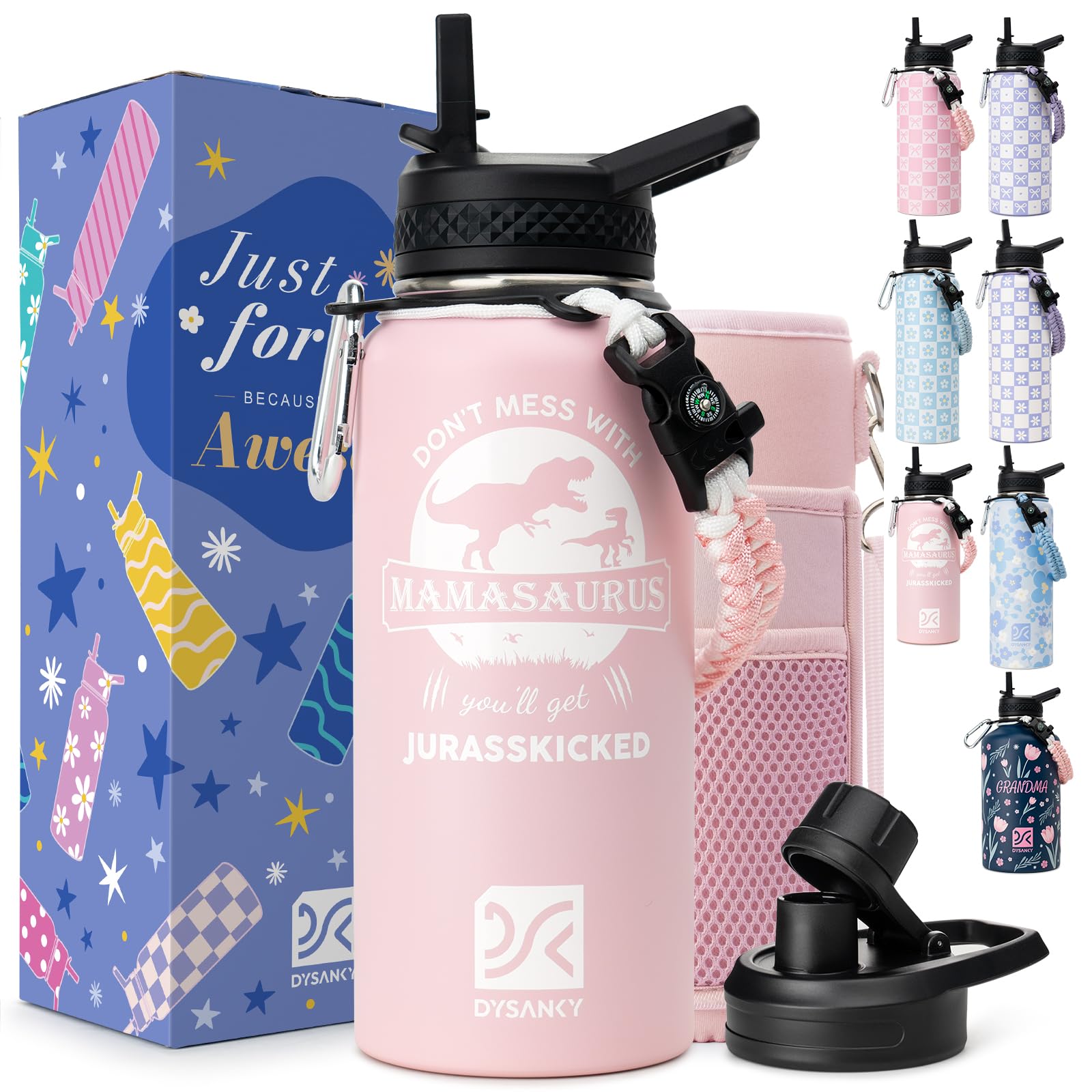 DYSANKY Insulated Water Bottle 32, 40, 64,87, 128 OZ - Multiple Insulation Vacuum Sealed - Portable Sports Metal Water Jug for Outdoor Adventure
