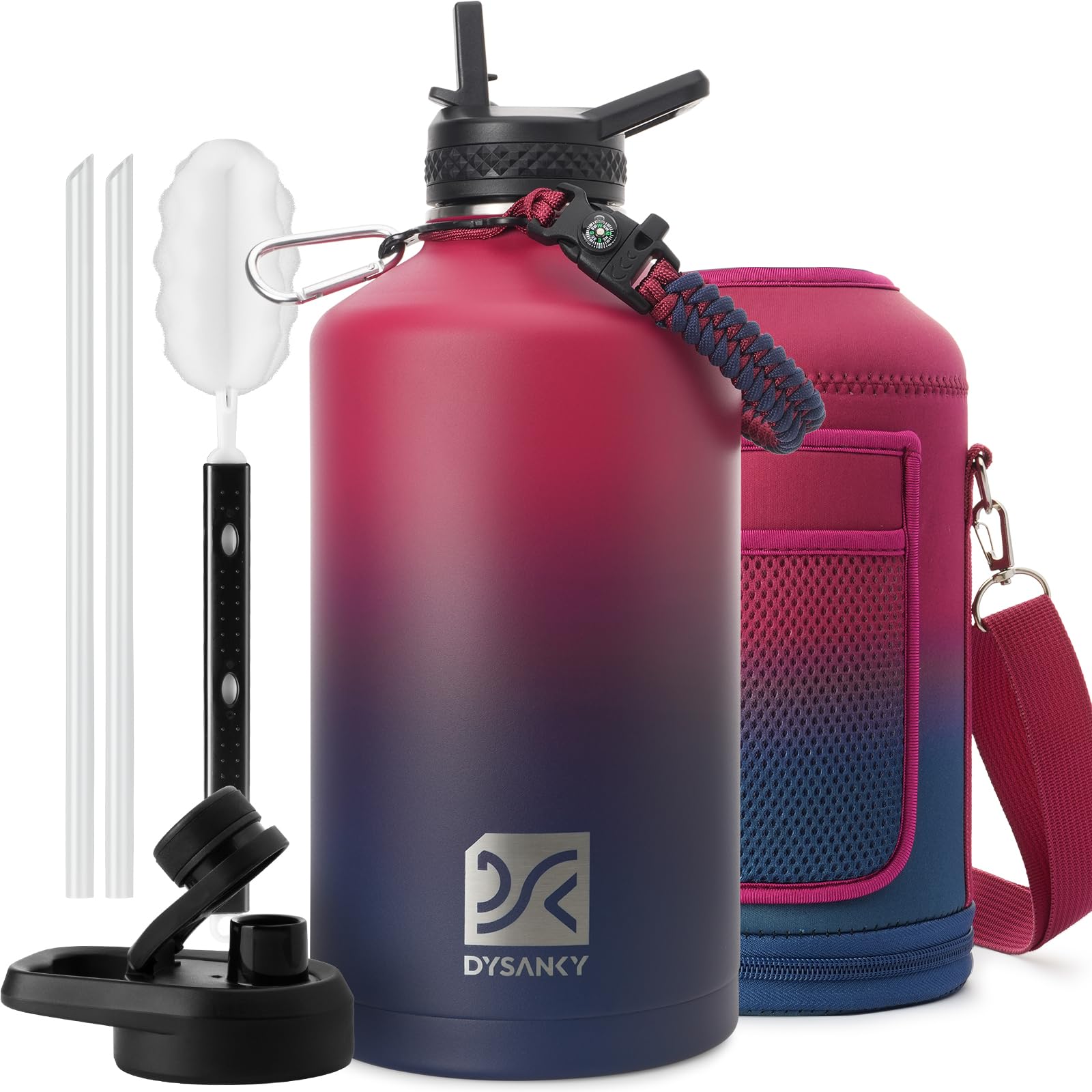 DYSANKY Insulated Water Bottle 32, 40, 64,87, 128 OZ - Multiple Insulation Vacuum Sealed - Portable Sports Metal Water Jug for Outdoor Adventure