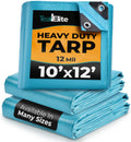 Heavy Duty Tarp – Waterproof, 12mil Thick Tarp Cover - UV Resistant, Rip & Tear Proof with Metal Grommets – Multipurpose Use for Camping, Tent, Boat, RV, Car