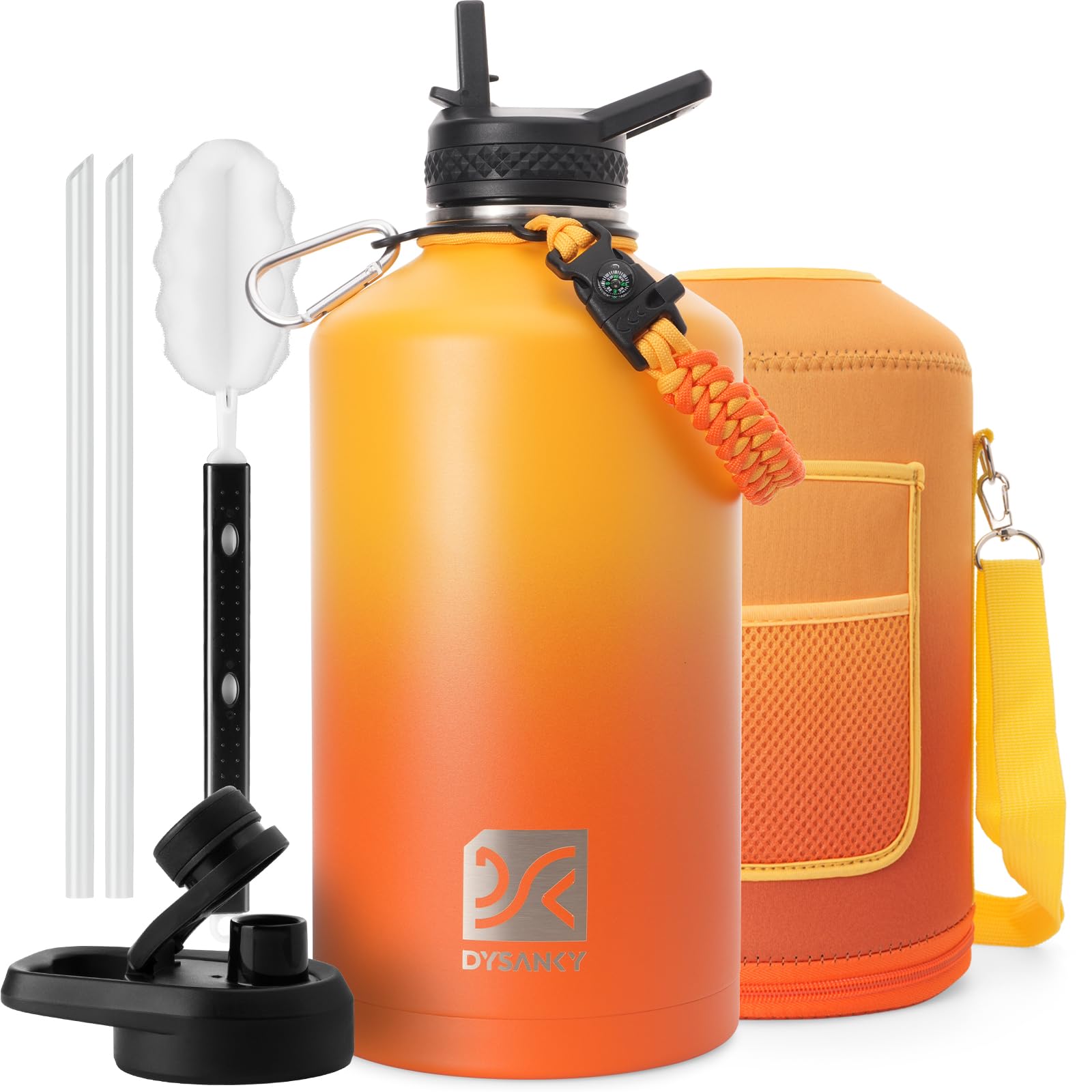 DYSANKY Insulated Water Bottle 32, 40, 64,87, 128 OZ - Multiple Insulation Vacuum Sealed - Portable Sports Metal Water Jug for Outdoor Adventure