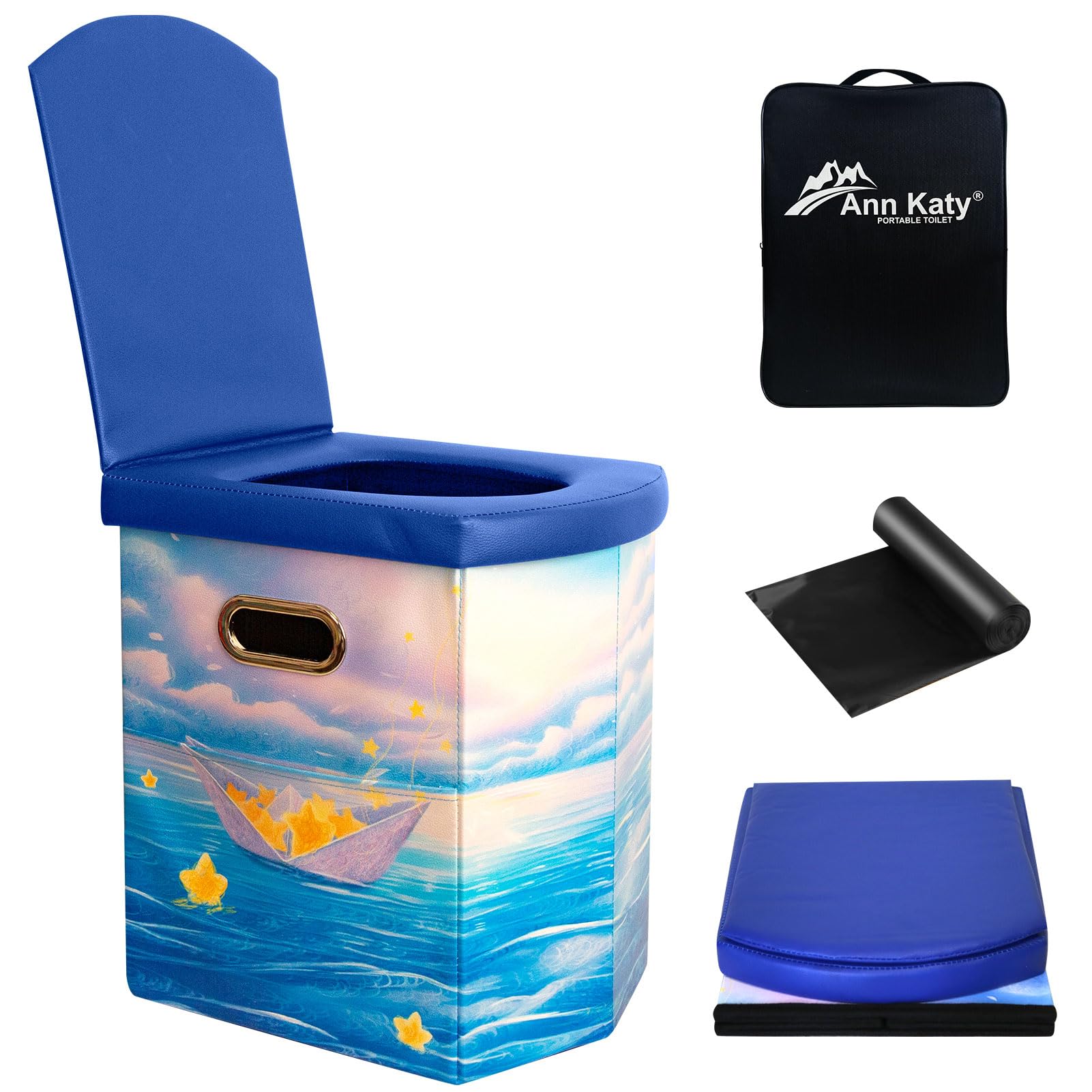 Ann Katy Upgrade XL Portable Toilet for Adults, Extra Large Camping Toilets
