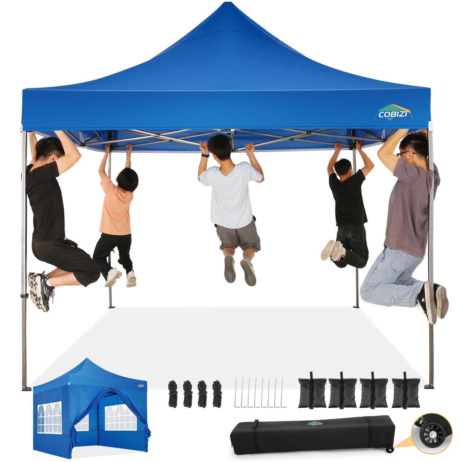 COBIZI Heavy Duty Pop up Canopy Tent with Sidewalls Commercial Canopy