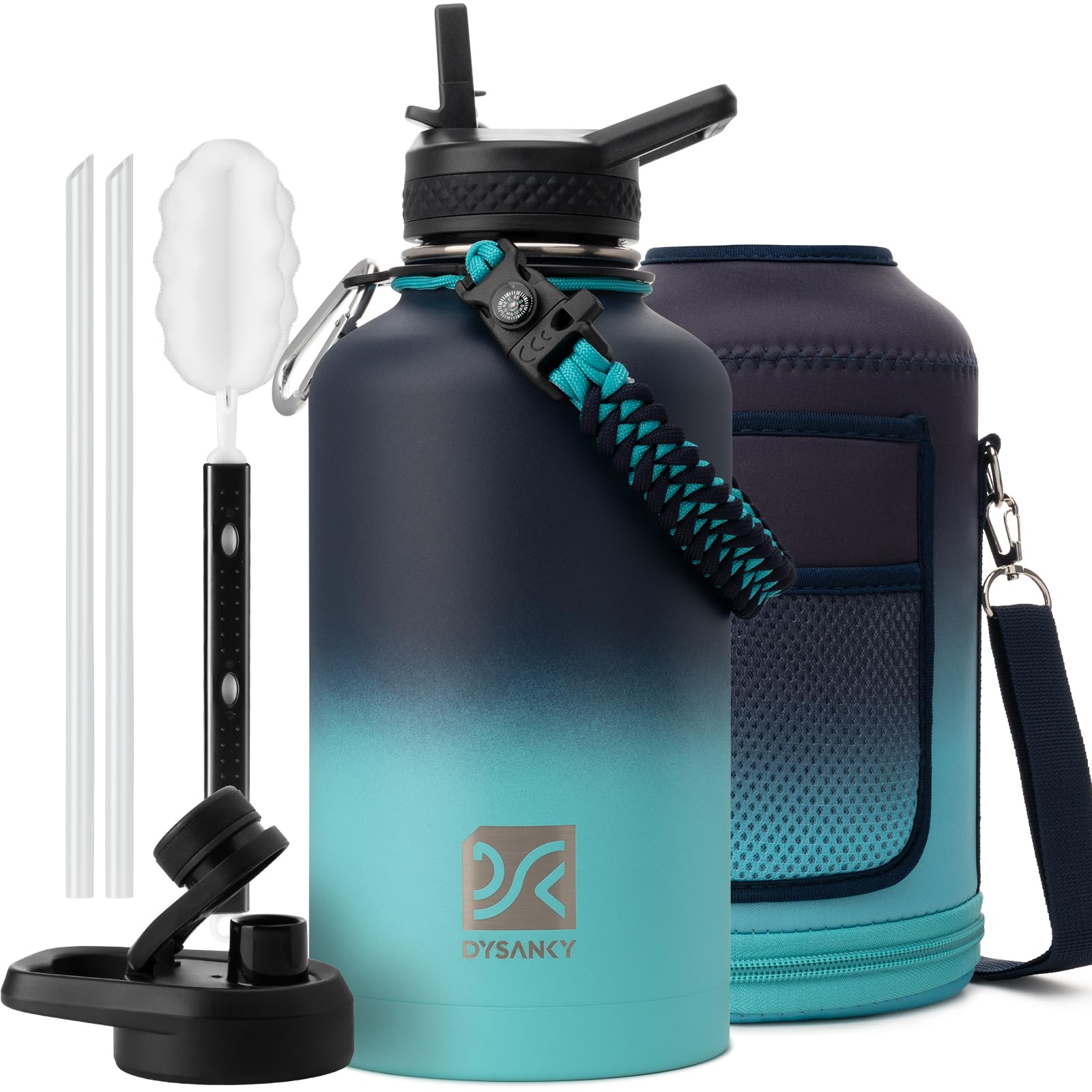 DYSANKY Insulated Water Bottle 32, 40, 64,87, 128 OZ - Multiple Insulation Vacuum Sealed - Portable Sports Metal Water Jug for Outdoor Adventure