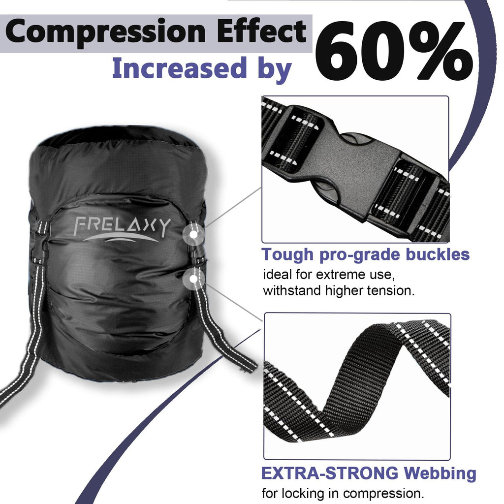 Frelaxy Compression Sack, 40% More Space! Sleeping Bag Stuff Sack