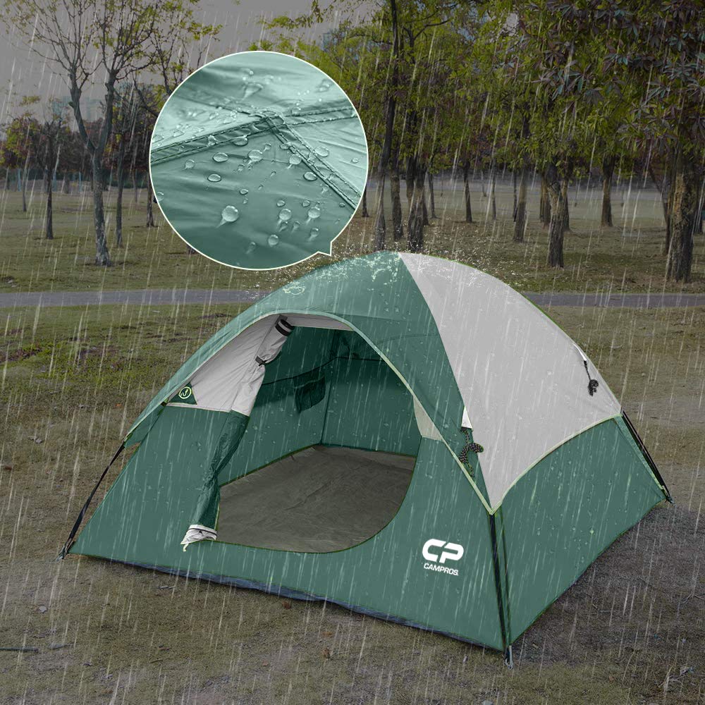 CAMPROS CP 3 Person Tent, Dome Tents for Camping with Rainfly, Waterproof Camping Tent Easy Set Up, Portable Family Tent with Large Mesh Window & Carry Bag for Outdoor Hiking