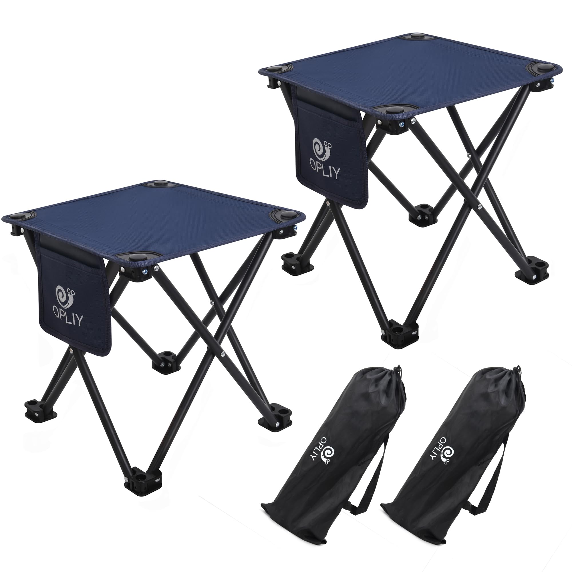 Opliy Camping Stool 2 Pack,13 Inch Portable Folding Stool for Outdoor Gardening and Beach Hiking Fishing,Foot Stool with Carry Bag