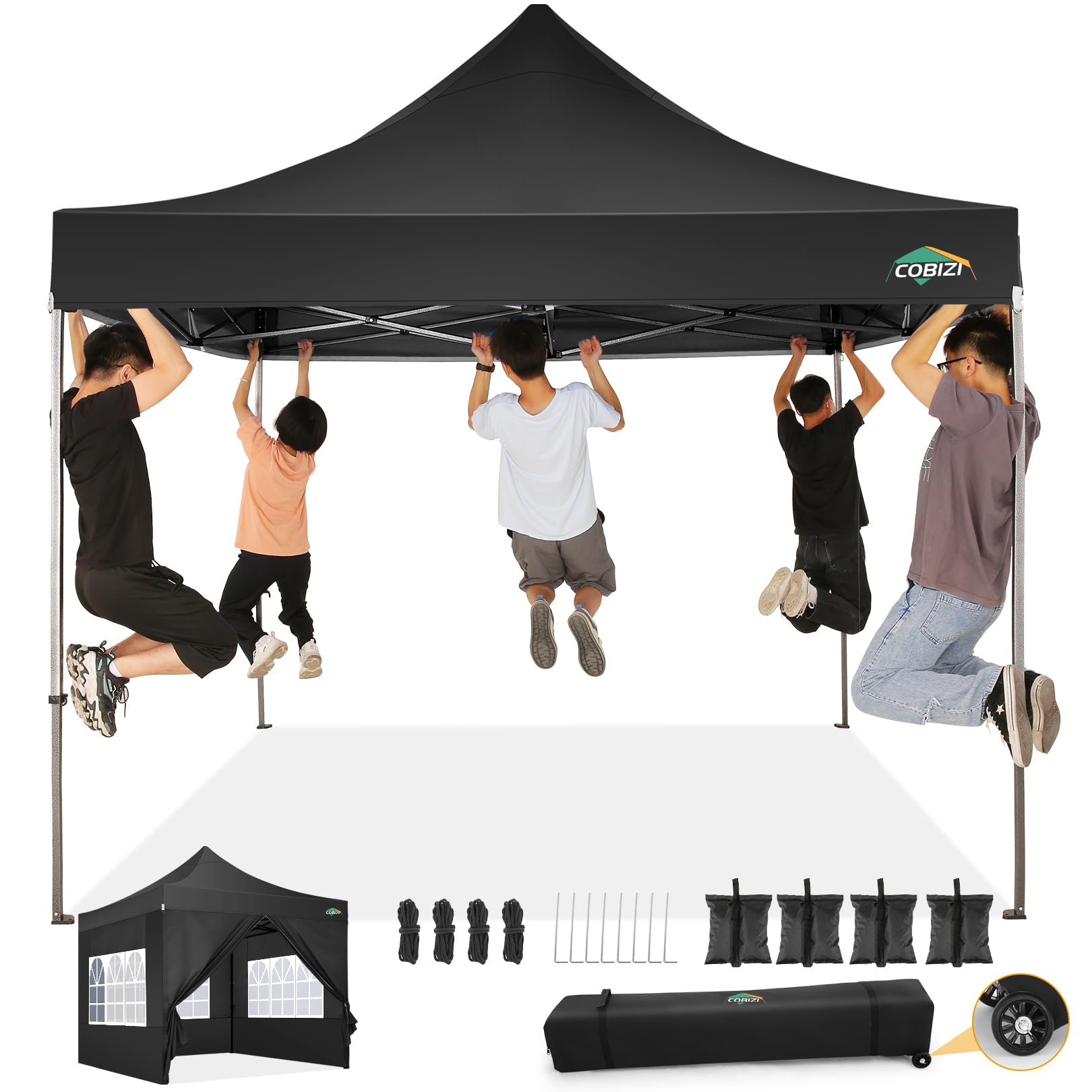 COBIZI Heavy Duty Pop up Canopy Tent with Sidewalls Commercial Canopy