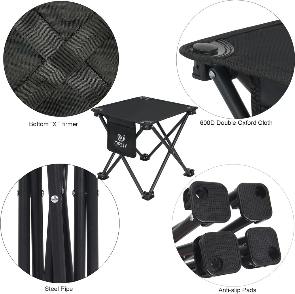 Opliy Camping Stool 2 Pack,13 Inch Portable Folding Stool for Outdoor Gardening and Beach Hiking Fishing,Foot Stool with Carry Bag