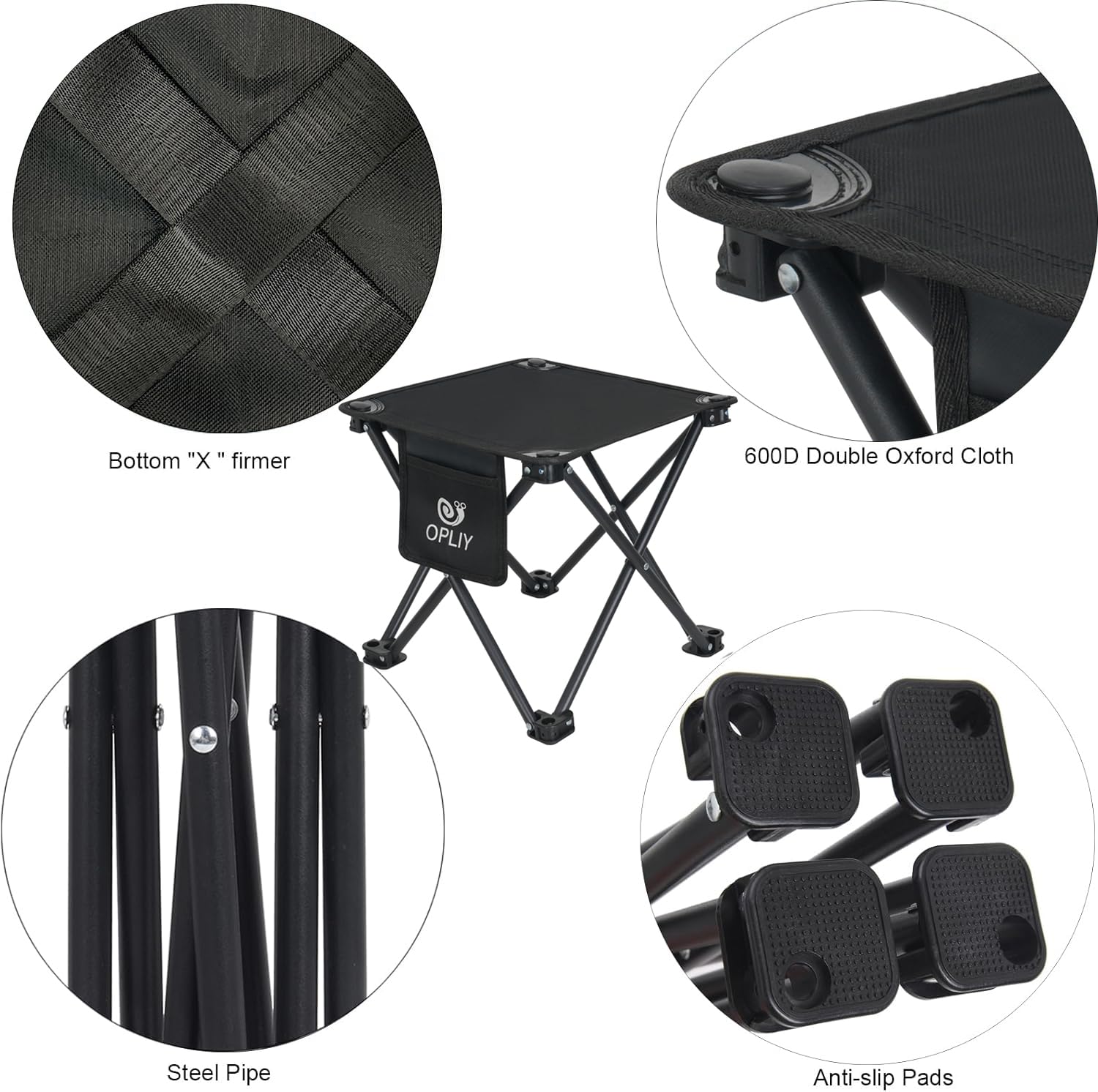 Opliy Camping Stool 2 Pack,13 Inch Portable Folding Stool for Outdoor Gardening and Beach Hiking Fishing,Foot Stool with Carry Bag