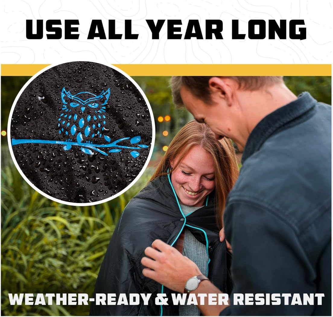 Wise Owl Outfitters Packable & Waterproof Warm Camping Quilt - Outdoor Blanket for Stadium, Backpacking, Travel, and Hiking