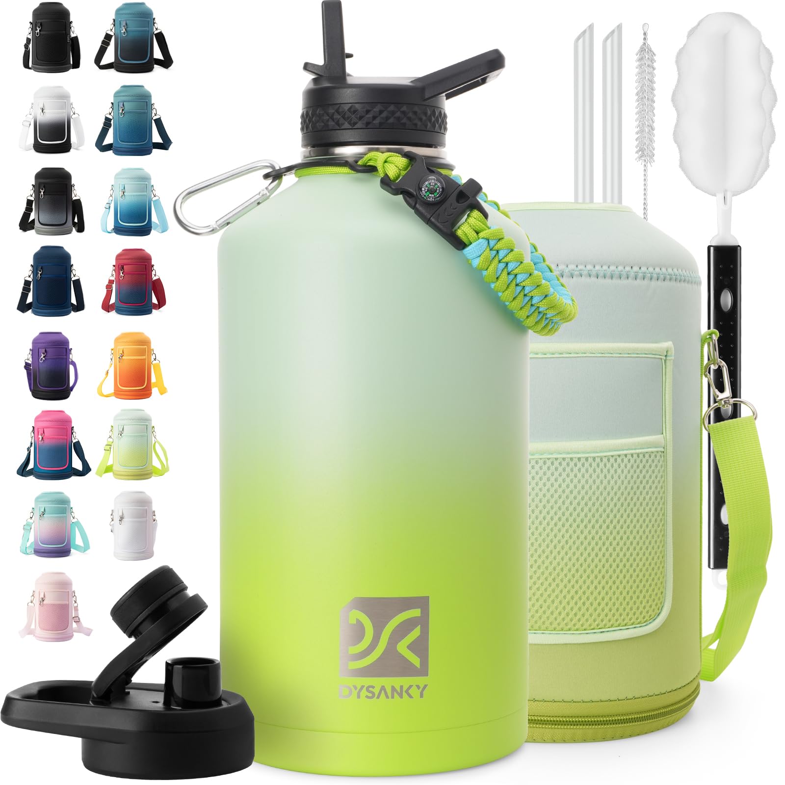 DYSANKY Insulated Water Bottle 32, 40, 64,87, 128 OZ - Multiple Insulation Vacuum Sealed - Portable Sports Metal Water Jug for Outdoor Adventure