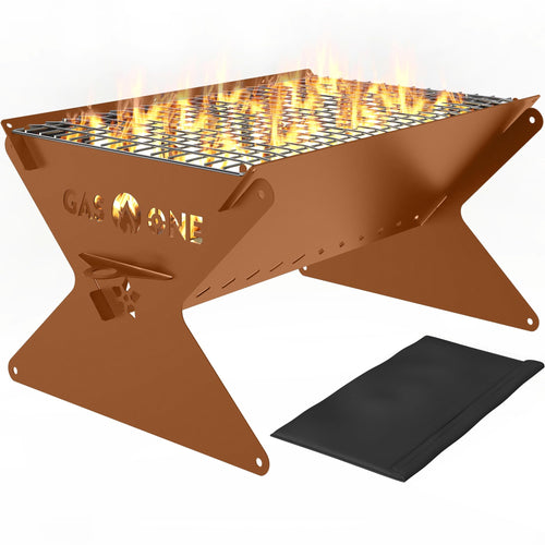 15-Inch Foldable Charcoal Grill and Portable Fire Pit