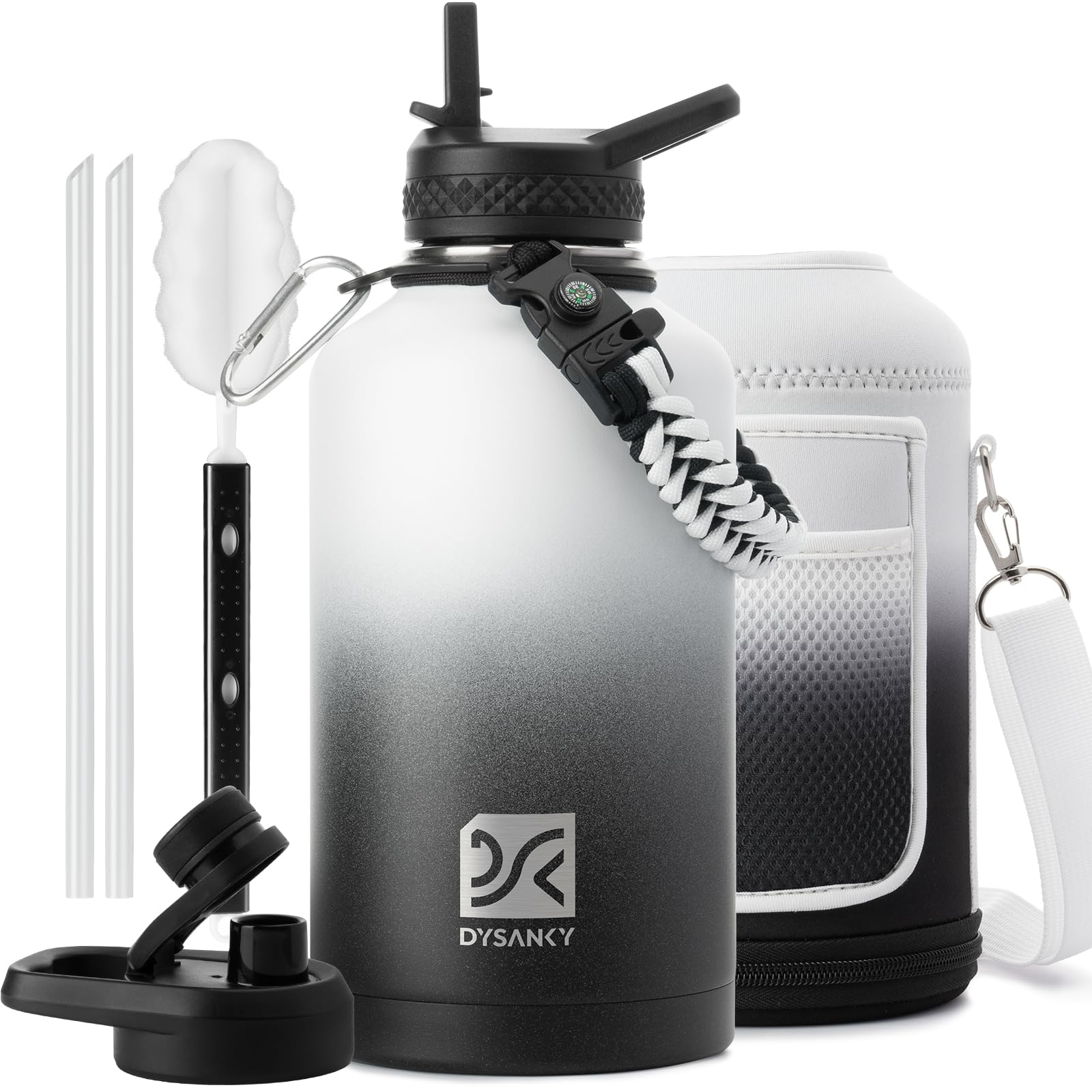 DYSANKY Insulated Water Bottle 32, 40, 64,87, 128 OZ - Multiple Insulation Vacuum Sealed - Portable Sports Metal Water Jug for Outdoor Adventure