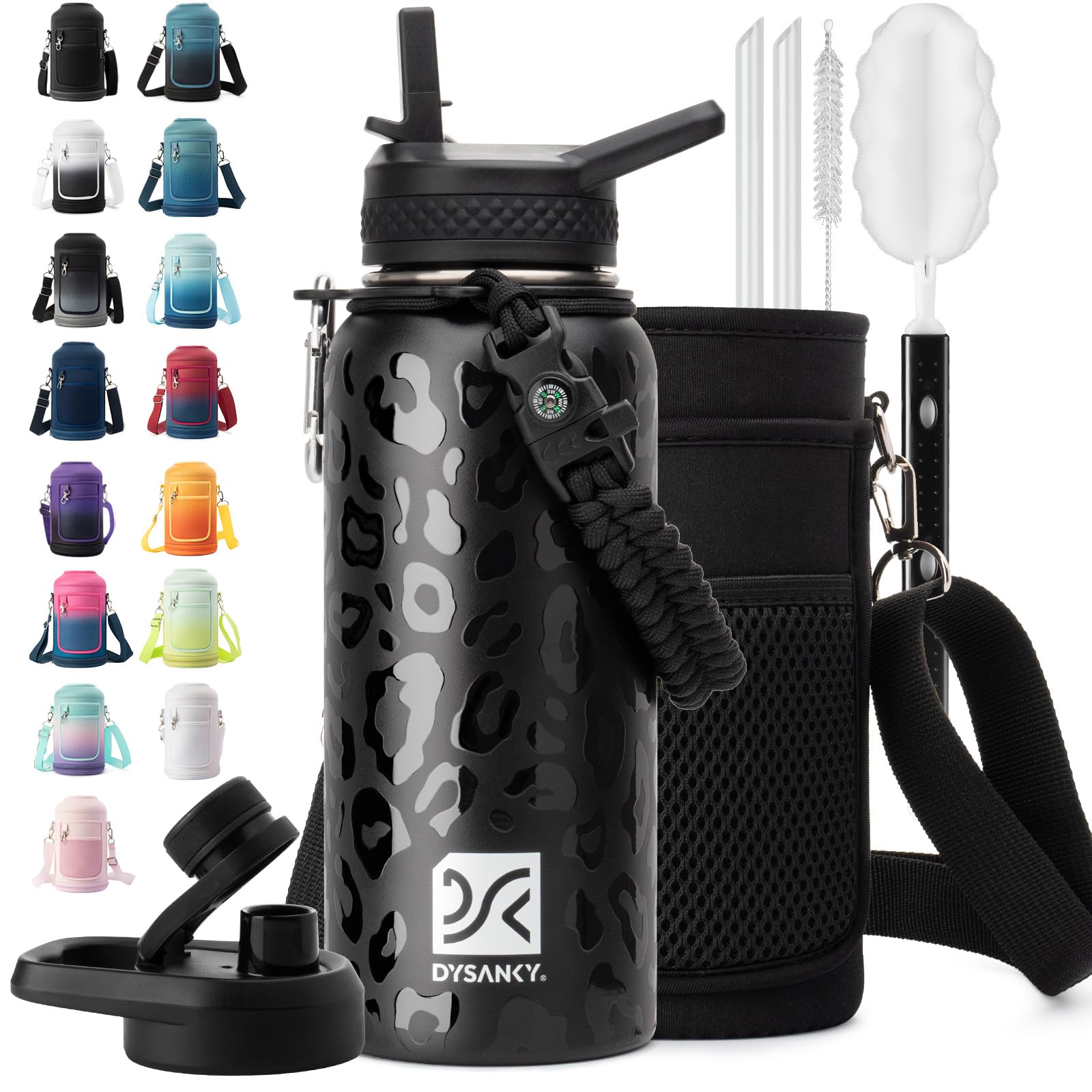 DYSANKY Insulated Water Bottle 32, 40, 64,87, 128 OZ - Multiple Insulation Vacuum Sealed - Portable Sports Metal Water Jug for Outdoor Adventure