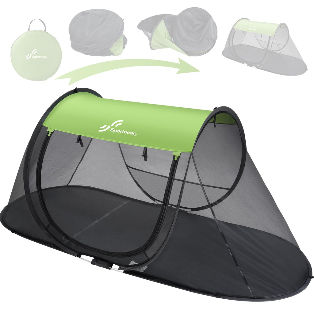 Sportneer Pop-Up Mosquito Net Tent, Instant Setup Camping Shelter for Cot or Ground, Breathable Mesh Bug Screen, Lightweight Portable Bed Canopy for Outdoor Indoor Adults Kids, 86.6''x33.5''x35.4''