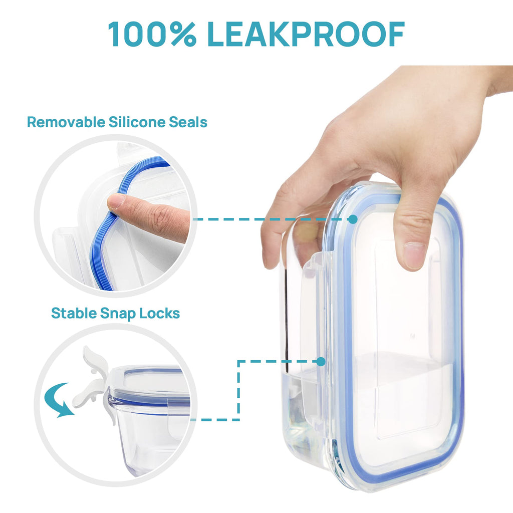 Vtopmart 8 Pack Glass Food Storage Containers with Lids