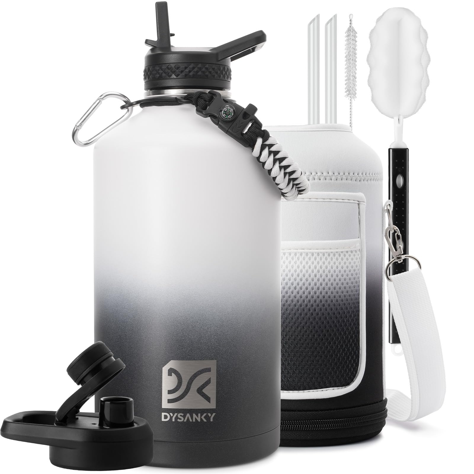DYSANKY Insulated Water Bottle 32, 40, 64,87, 128 OZ - Multiple Insulation Vacuum Sealed - Portable Sports Metal Water Jug for Outdoor Adventure