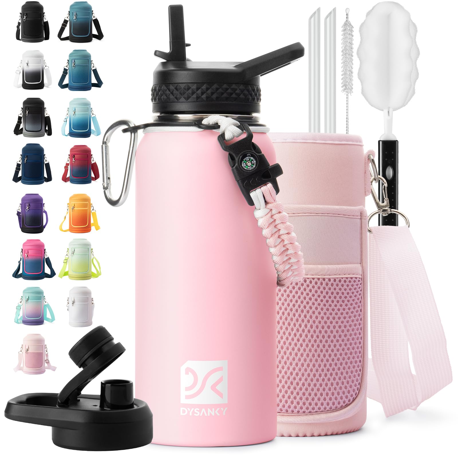 DYSANKY Insulated Water Bottle 32, 40, 64,87, 128 OZ - Multiple Insulation Vacuum Sealed - Portable Sports Metal Water Jug for Outdoor Adventure