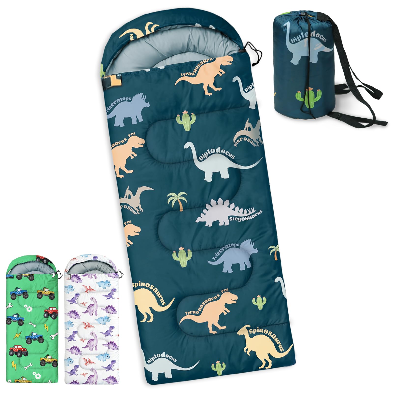 Kids’ 3-Season Camping Sleeping Bag with Carry Bag