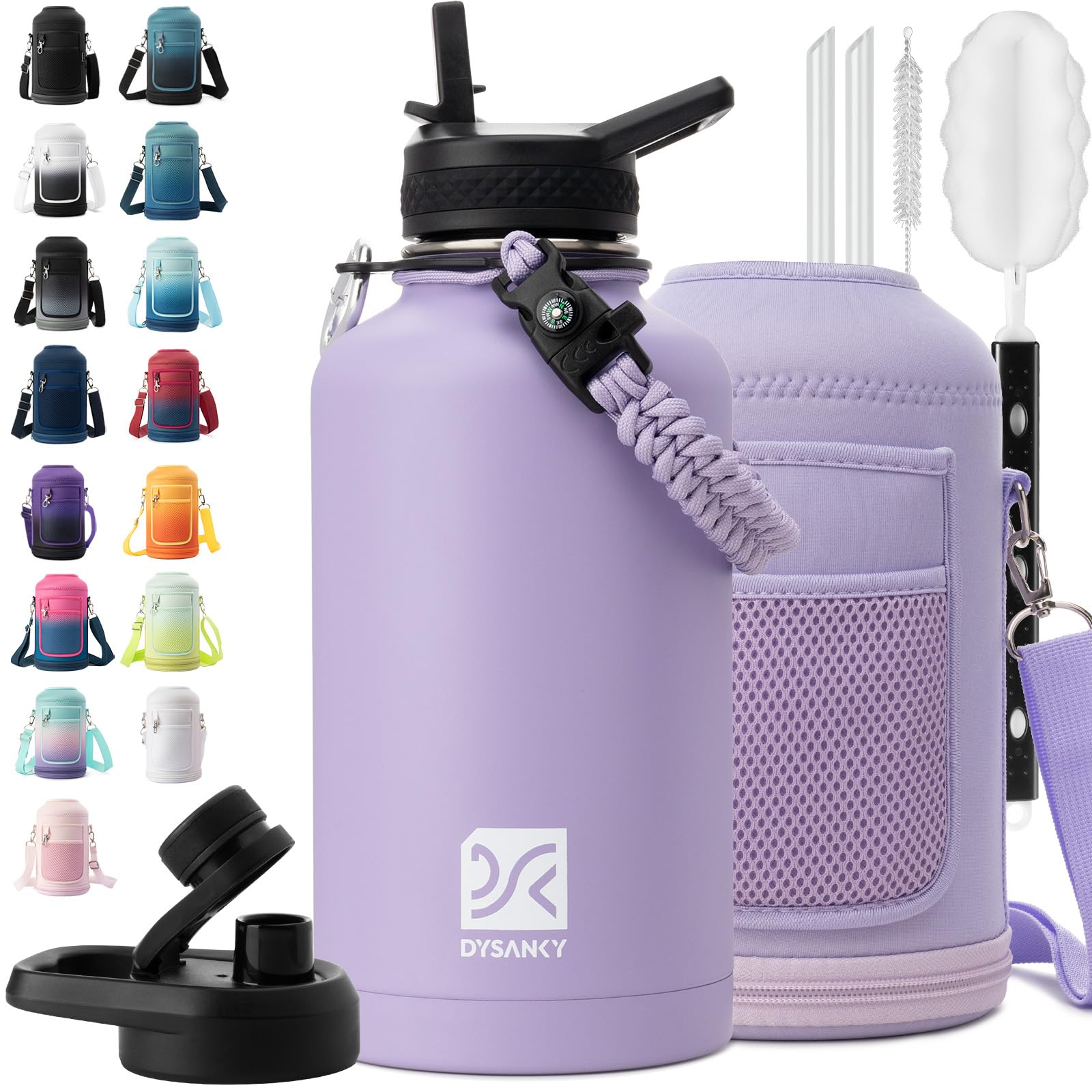DYSANKY Insulated Water Bottle 32, 40, 64,87, 128 OZ - Multiple Insulation Vacuum Sealed - Portable Sports Metal Water Jug for Outdoor Adventure
