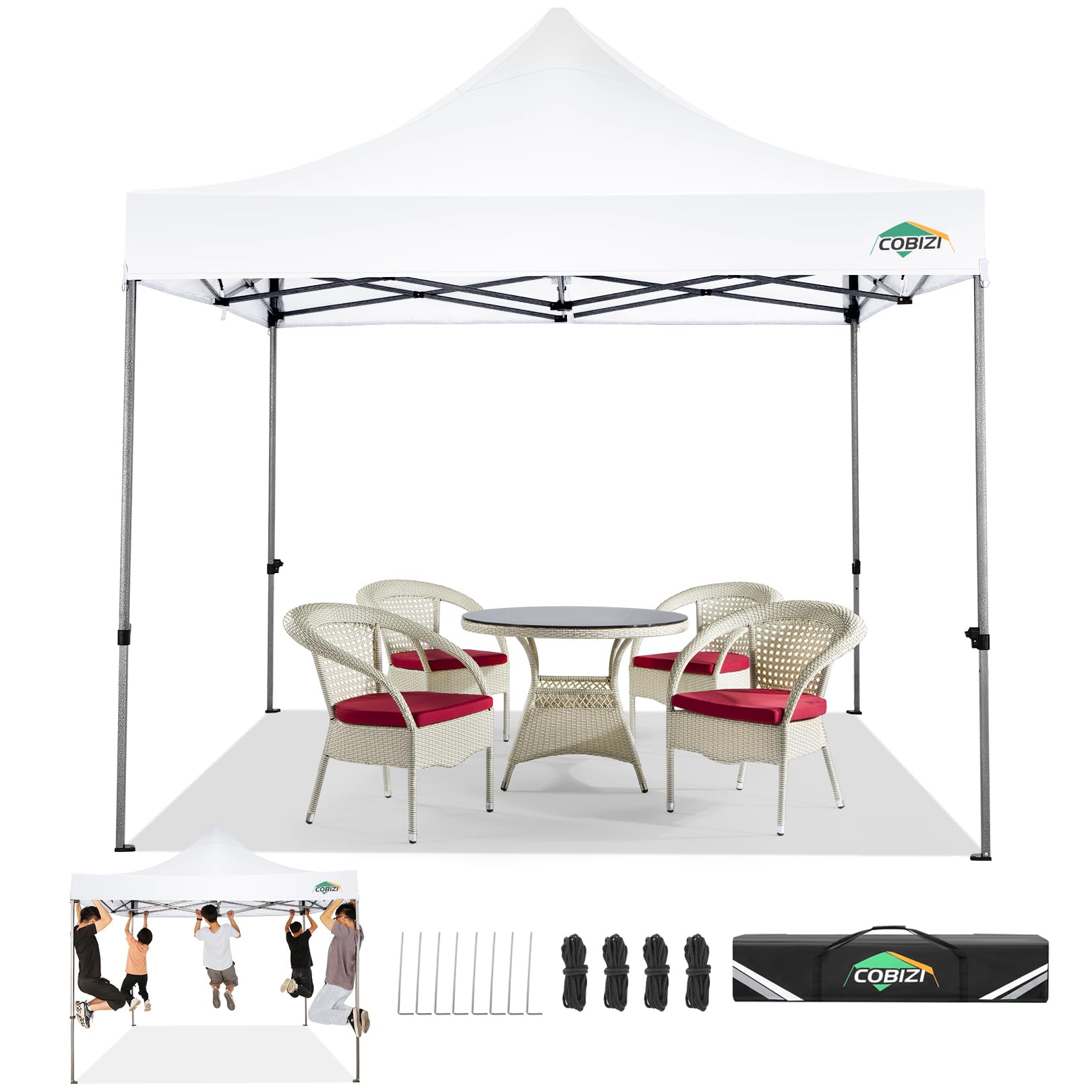 COBIZI Heavy Duty Pop up Canopy Tent with Sidewalls Commercial Canopy