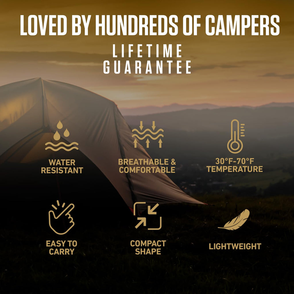 VENTURE 4TH Backpacking Sleeping Bag – XXL, Double and Single Sizes - Lightweight Warm & Cold Weather Sleeping Bags for Adults, Kids & Couples – Ideal for Hiking, Camping & Outdoor Adventures