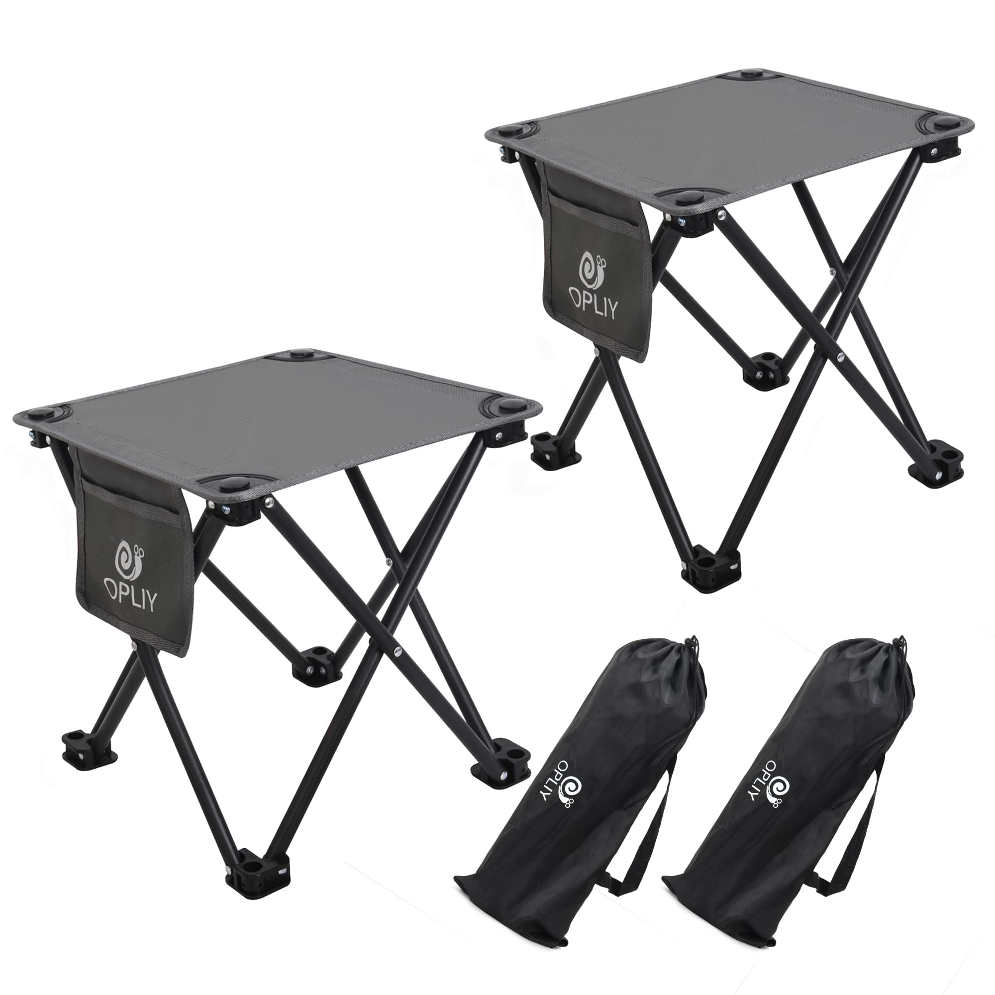 Opliy Camping Stool 2 Pack,13 Inch Portable Folding Stool for Outdoor Gardening and Beach Hiking Fishing,Foot Stool with Carry Bag