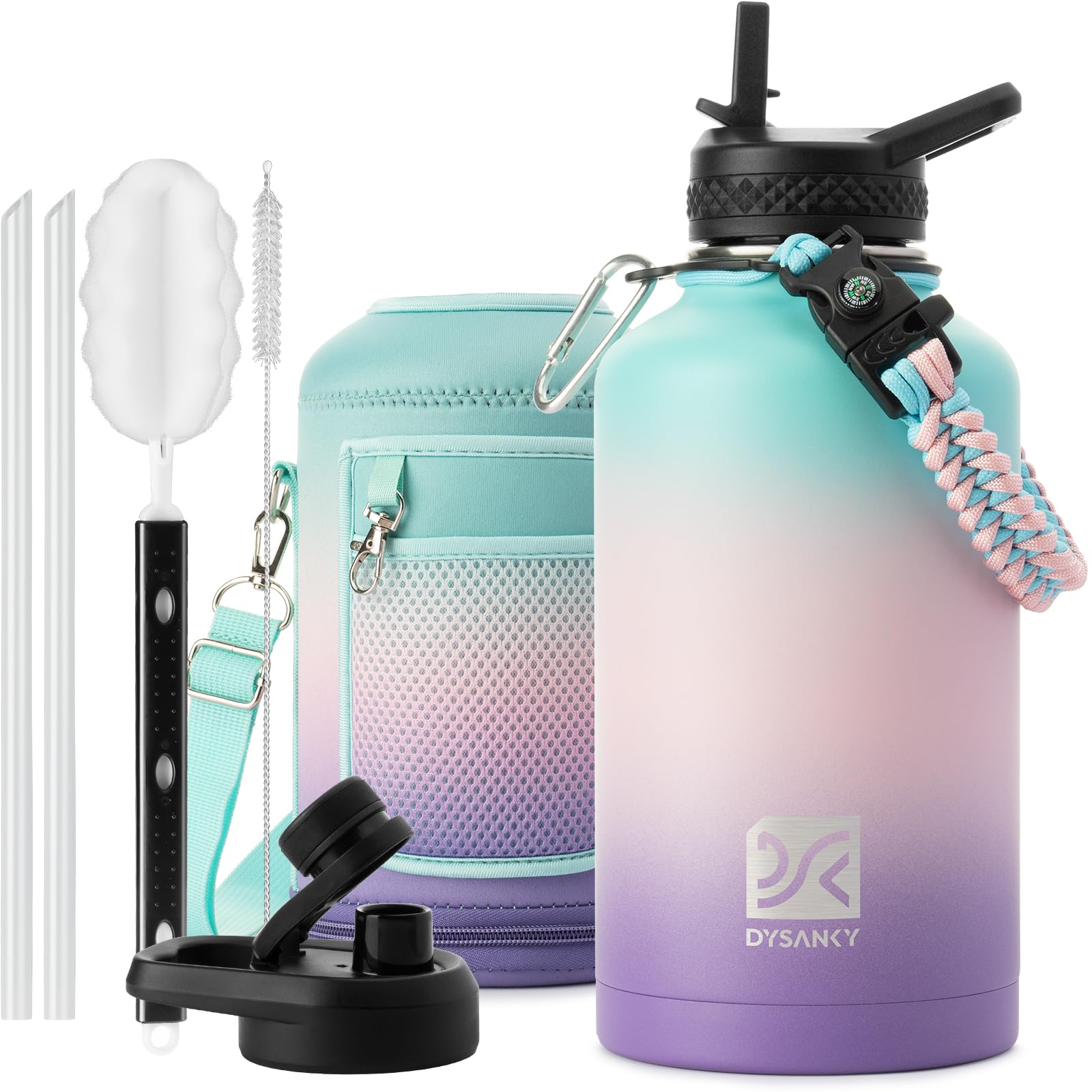 DYSANKY Insulated Water Bottle 32, 40, 64,87, 128 OZ - Multiple Insulation Vacuum Sealed - Portable Sports Metal Water Jug for Outdoor Adventure