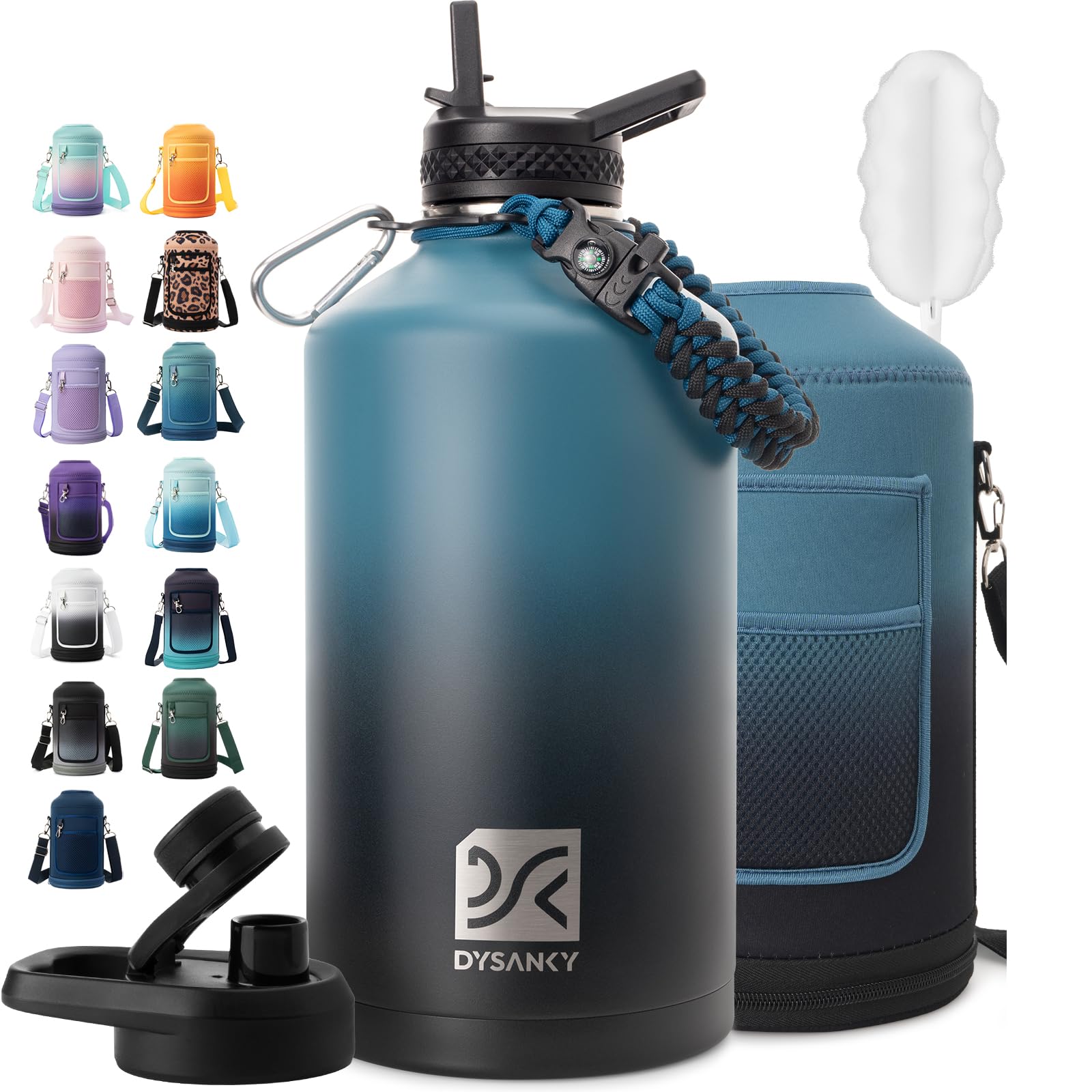 DYSANKY Insulated Water Bottle 32, 40, 64,87, 128 OZ - Multiple Insulation Vacuum Sealed - Portable Sports Metal Water Jug for Outdoor Adventure