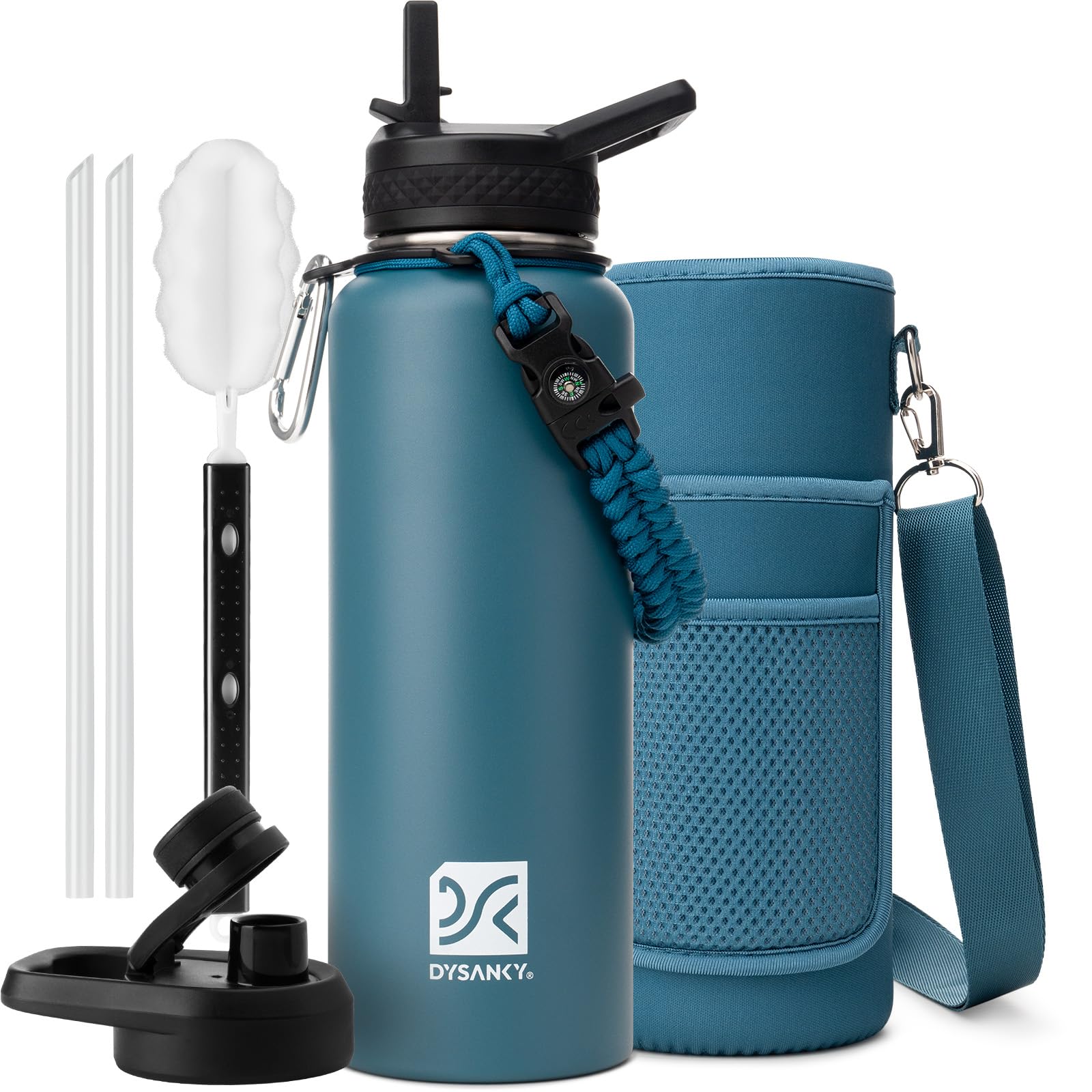 DYSANKY Insulated Water Bottle 32, 40, 64,87, 128 OZ - Multiple Insulation Vacuum Sealed - Portable Sports Metal Water Jug for Outdoor Adventure