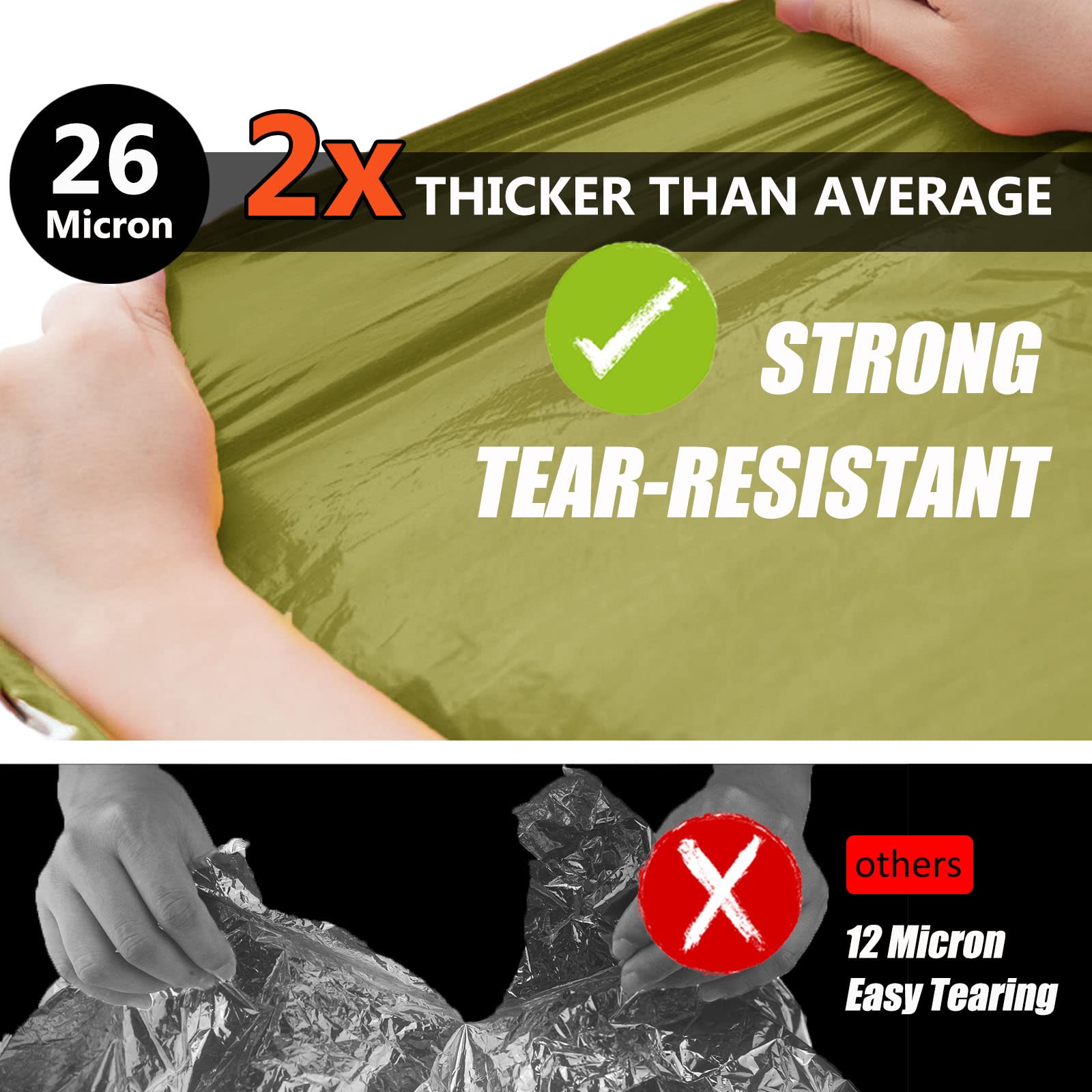 Frelaxy Emergency Blanket, Extra Thick Large Space Blankets