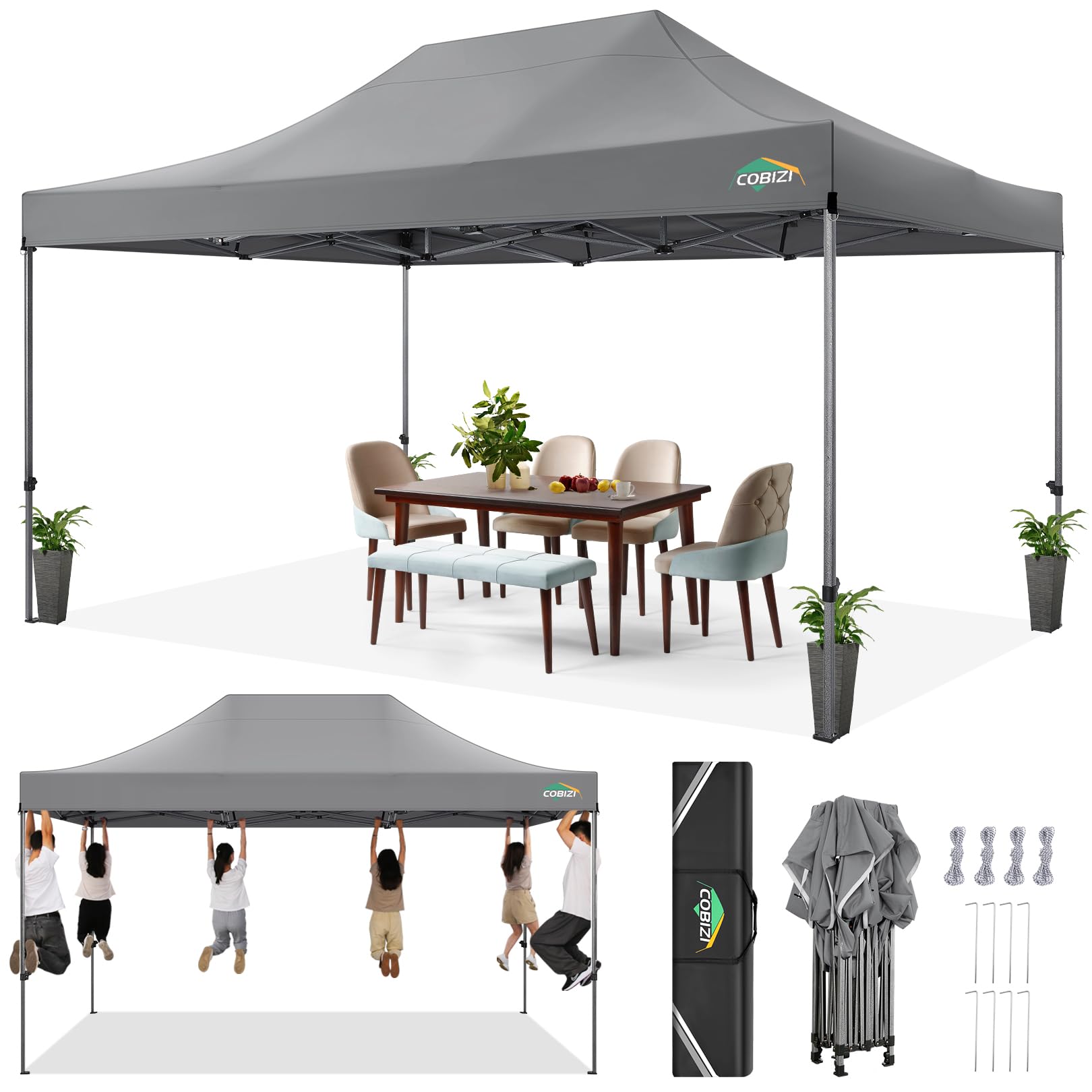 COBIZI Heavy Duty Pop up Canopy Tent with Sidewalls Commercial Canopy
